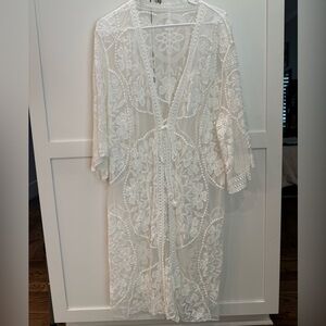 LACE SWIM COVER UP WHITE SMALL